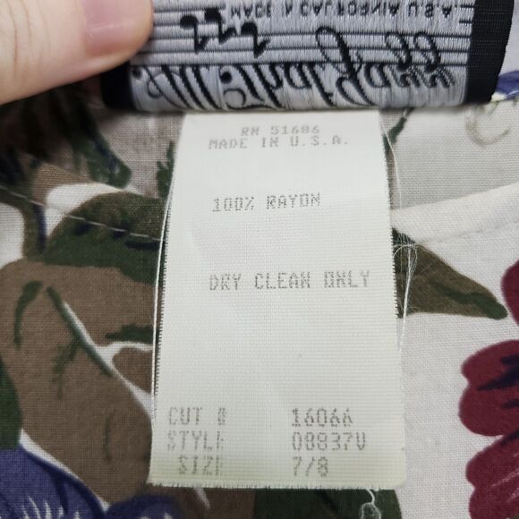 7/8 All That Jazz Midi Dress Plum Purple Floral Short Sleeve Vintage 80's 90's - Picture 7 of 14